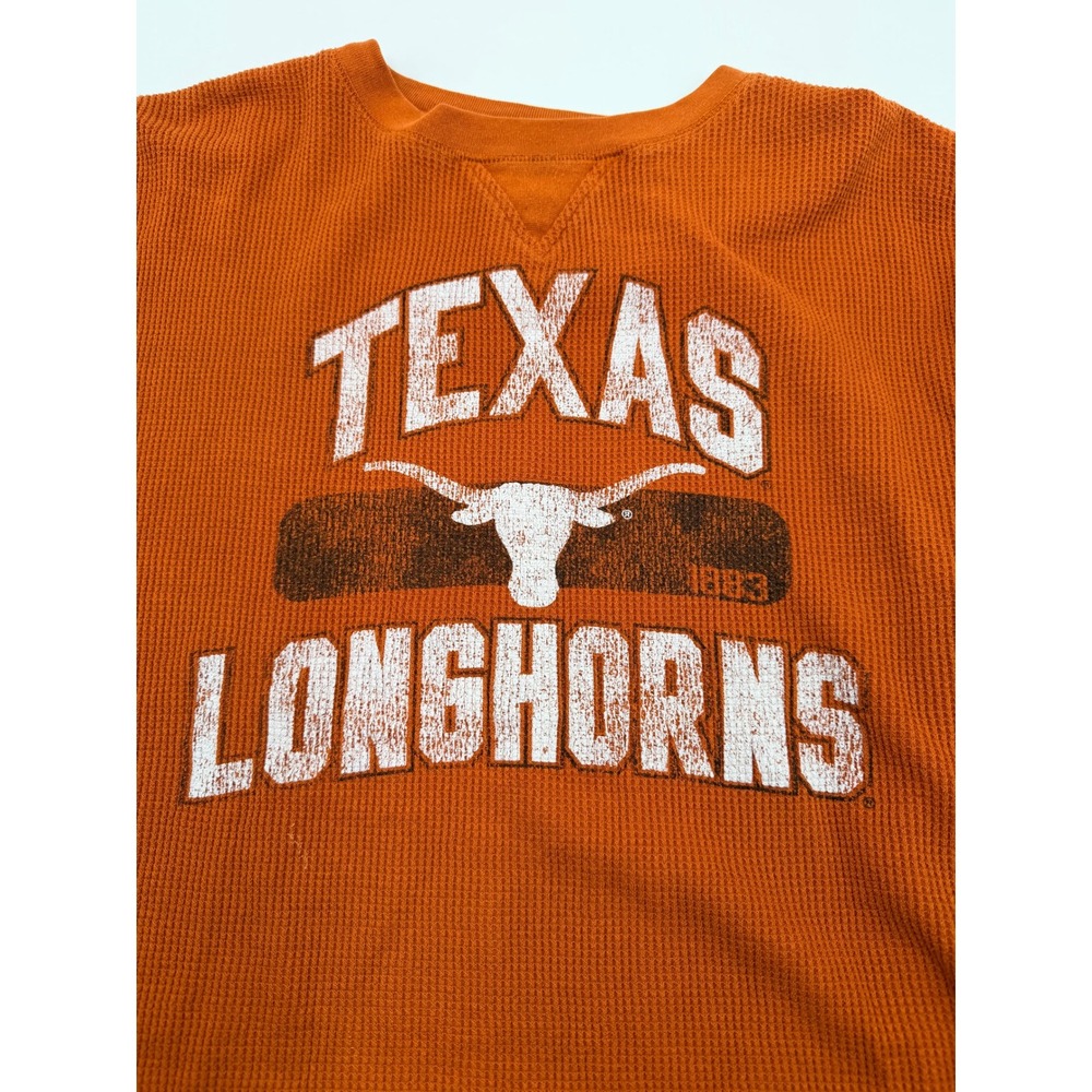 NCAA Texas Longhorns Burnt Orange Waffle Knit Thermal Long Sleeve Shirt XL